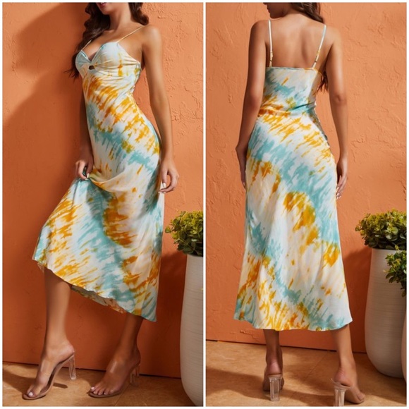 🔴 Beach Tie Dye Midi Dress - Picture 3 of 7